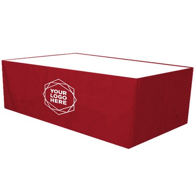 8' 4-Sided Polyester Poplin Table Skirt (Dye Sublimation Print)