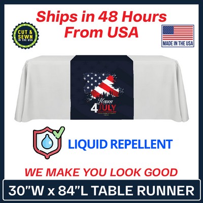 30" x 84" Liquid Repellent Standard Table Runner - Made in the USA