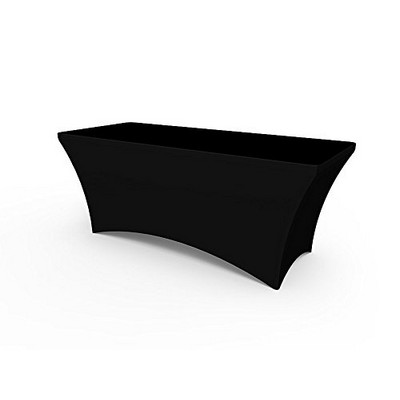 Black Fitted Stretch Table Cover - 4' - Blank
