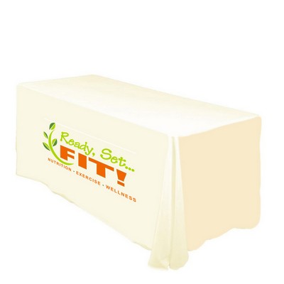 8' Dye Sub Tablecloth (Non Fitted) White, Silver, Ivory