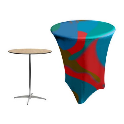35 x 43" Custom Printed Table Cover With Leg, Spandex Cocktail Table Cover