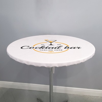 Round Vinyl Fitted Tablecloth with Logo