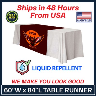 60" x 84" Liquid Repellent Standard Table Runner - Made in the USA